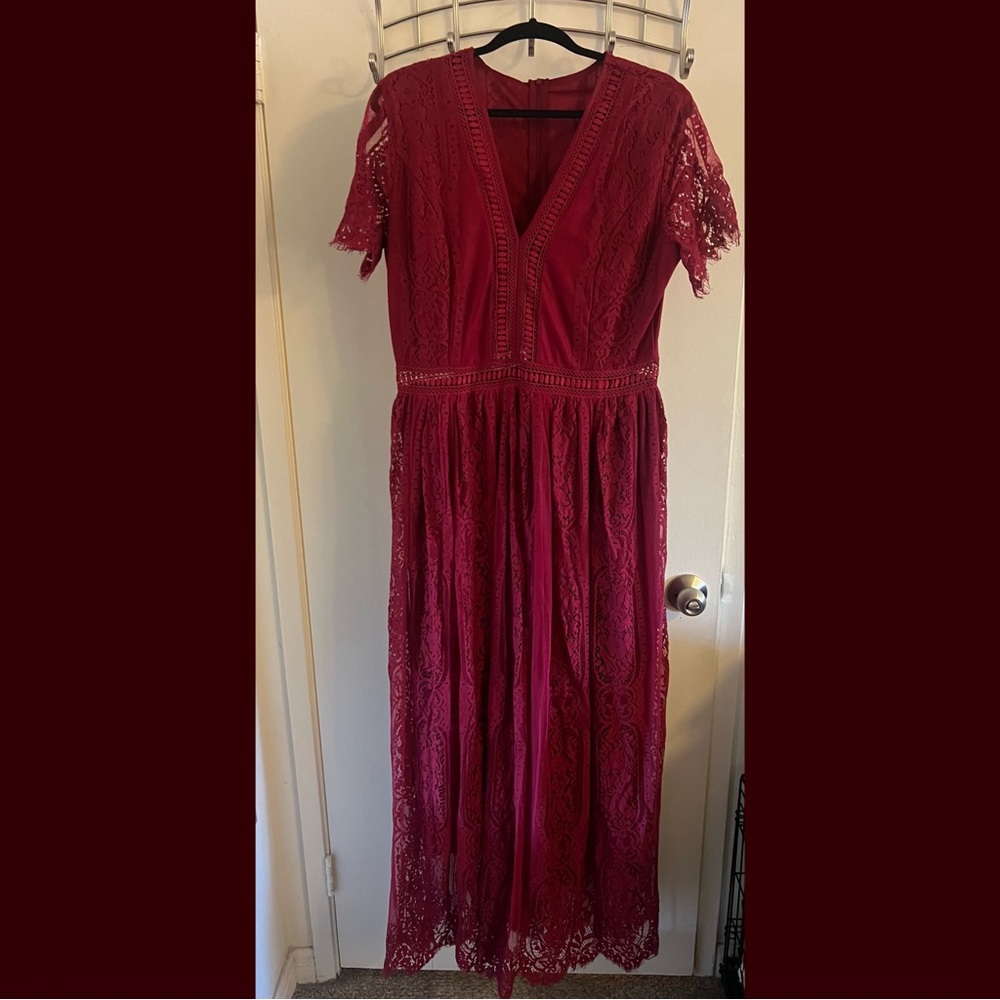 BRAND NEW!! Boho Burgundy Maxi Dress